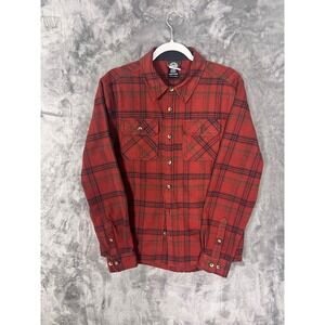 Colorado Clothing Mens Small Red Black Plaid Flannel Button Down Shirt LS